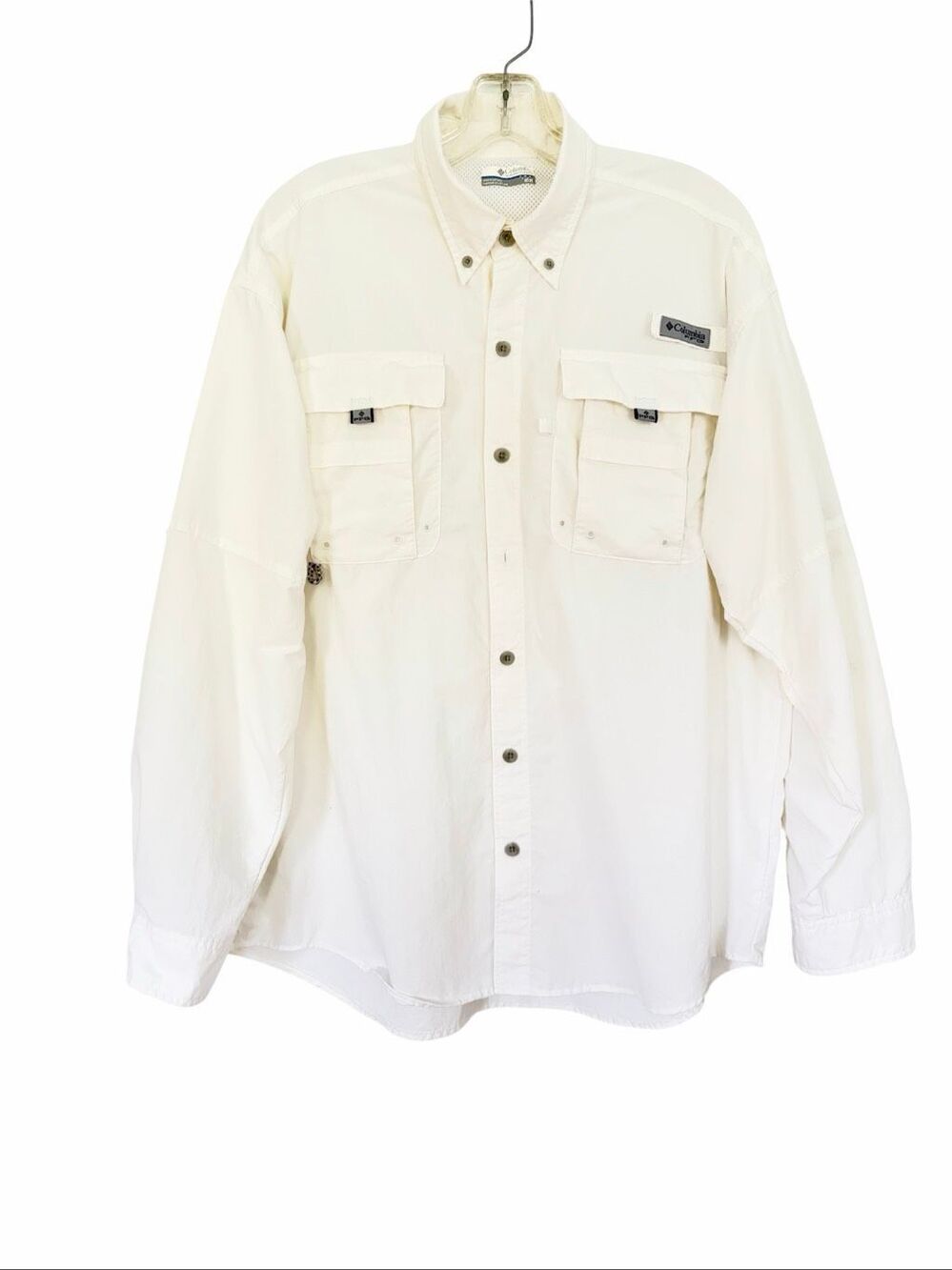 Columbia Men's Bahama II Long-Sleeve White Shirt Sz M